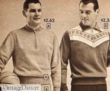 1957 collarless zip up and collared ski print zip up sweatshirts fleece pullover shirts
