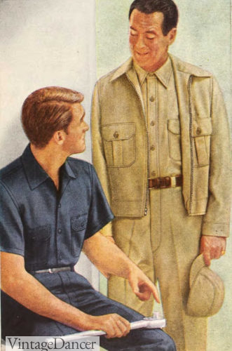 1957 men's work shirt, jacket vintage workwear for men
