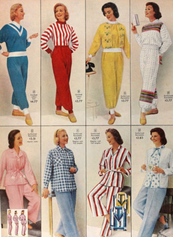 1957 cozy pajamas 1950s pyjama