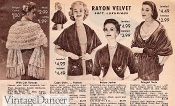 1957 knit and velvet shawls