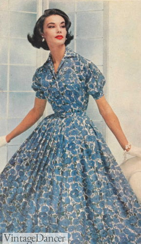 1957 fancy shirtwaist dress
