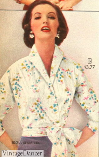 1950s wrap top shirt blouse tops 50s