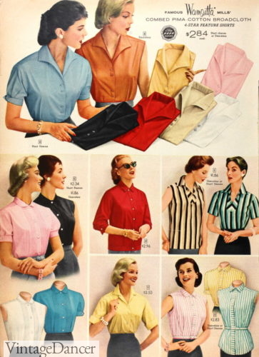 1957 dressy and casual tailored blouses women