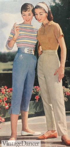 1957 capri and cigarette pants 1950s