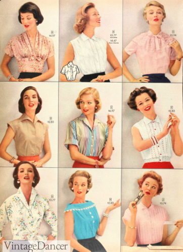1950s sleeveless summer blouses shirts and tops 50s