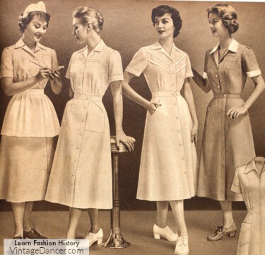 1950s maid nurse waitress uniform dresses housewife housework dresses