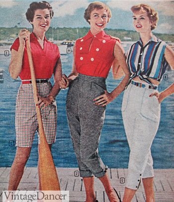 1950s sport tops and crop shirts. 1958 at VintageDancer