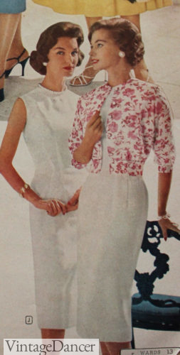 1958 vintage white pencil dress