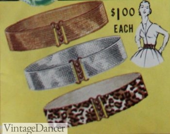 1950s elastic cinch belts, 1958