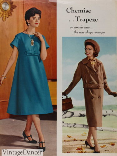 1950s Chemise Trapeze Dresses