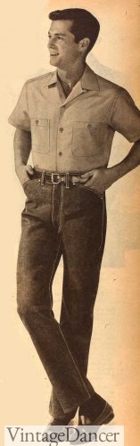 1958 denim jeans and short sleeve western shirt