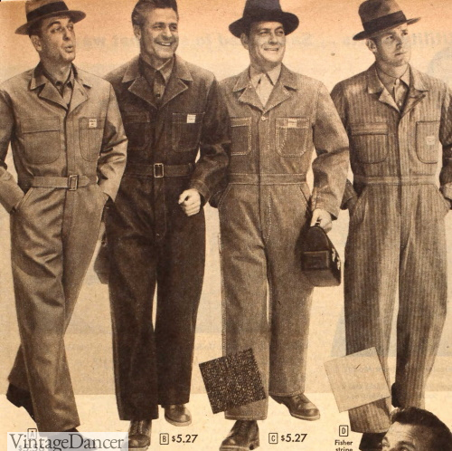 1940s Men’s Outfit Inspiration | Costume Ideas Coveralls  AT vintagedancer.com