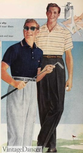 1958 classic golf outfit with polo shirts