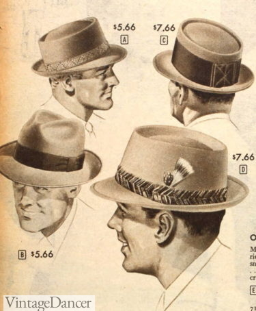 1950s mens pork pie hats 1958