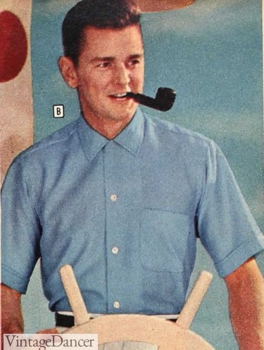 1950s mens short sleeve dress or casual shirts