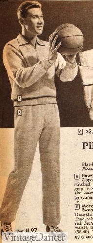 1950s mens sweats sweatpants sweatshirts
