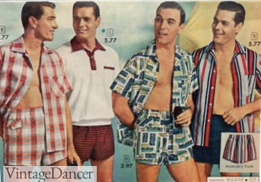 1958 swim swim shorts and shirts created Cabana sets