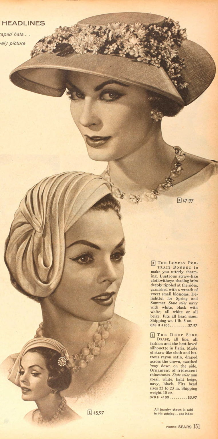 1950s Womens Hats by Style