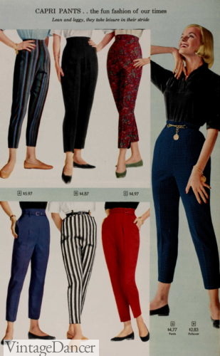1958 cigarette pants capri long slacks trousers