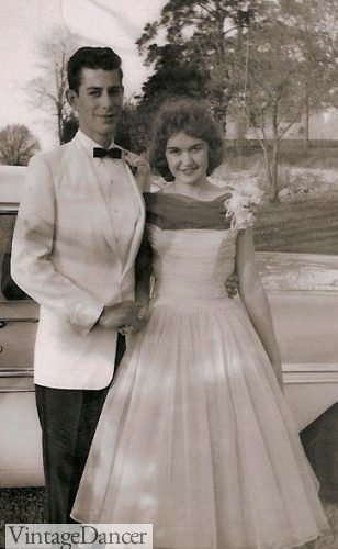 1958 prom, wearing a white jacket and black bow tie