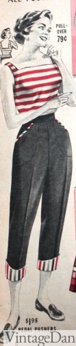 1950s capri jeans pants