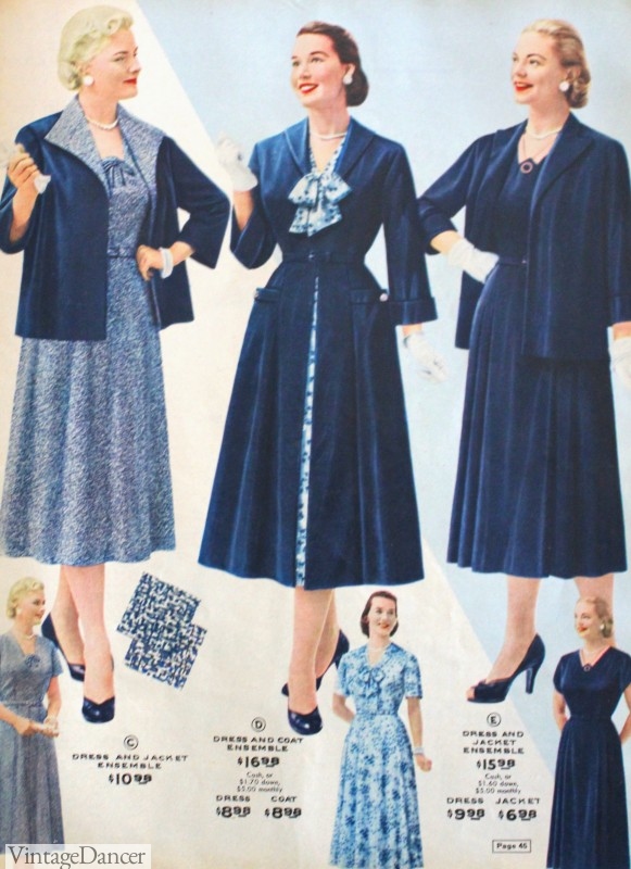 1950s plus size clothing dress and coats. See more at VintageDancer.com/1950s