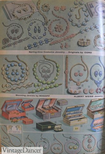 1959 jewelry- beads and flowers were the popular theme