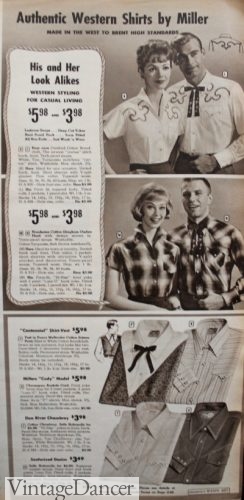 1959 Wards western shirts women and men