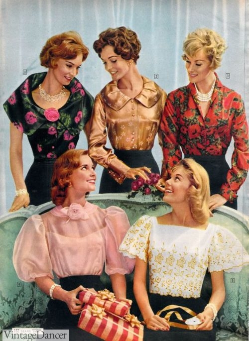 1959 fancy blouses party blouses 1950s