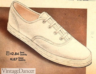 1950s Keds style white Jeepers brand canvas shoes