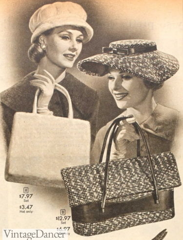 1959 mohair and tweed oversized handbags