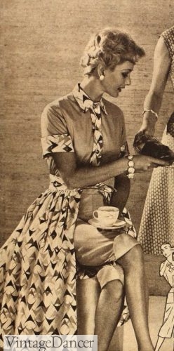 1950s casual hostess dress over pants or patio dress set