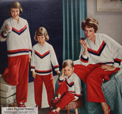 1950s matching family's pajamas. 1960s loungwear