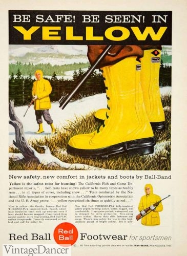 1950s 60s yellow "hunters" rubber boots
