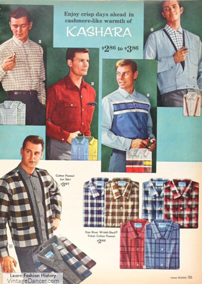 1950s mens winter shirts like cashmere fabric