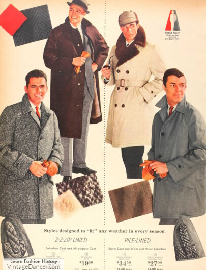1950s men's winter fashions 1950s mens winter coats overcoat trench coat