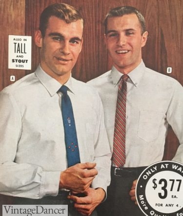 1959 mens dress shirts with modified spread collars (R-buttondown)