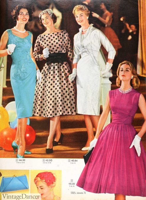 1950s party dresses, 1959 party dresses
