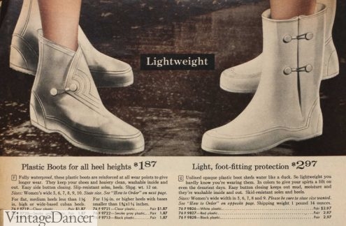 1959 white plastic rain boots
