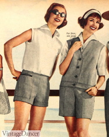 1959 short and lid length check print cotton