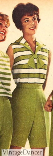 1959 lite green walking shorts (knit material)
