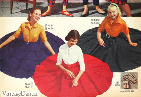 1950s 50s teen girls circle skirts