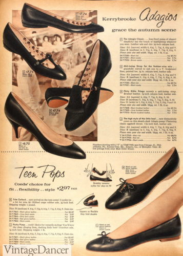 1950s teenage girls ballet flats shoes