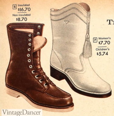 1959 snow boot and majorette boot