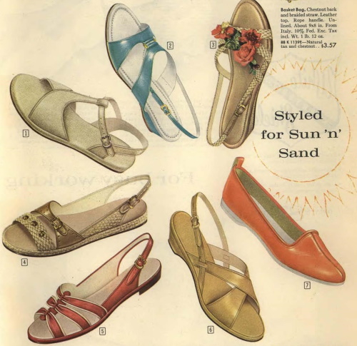 1960 neutral flat sandals