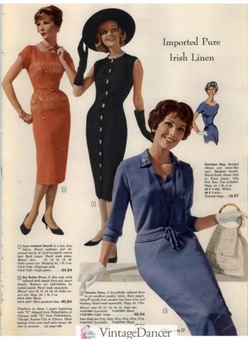 1960 sheath dresses- form fitted pencil dresses