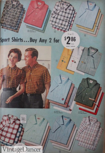 1960 mens casual button down shirts