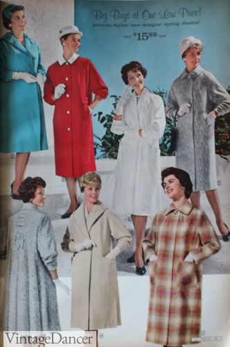 1960 coats women fashion swing coats