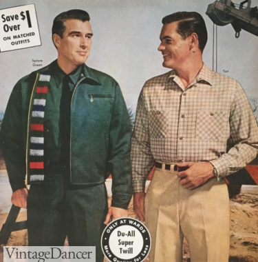 1960 mens Work jacket, plaid shirt