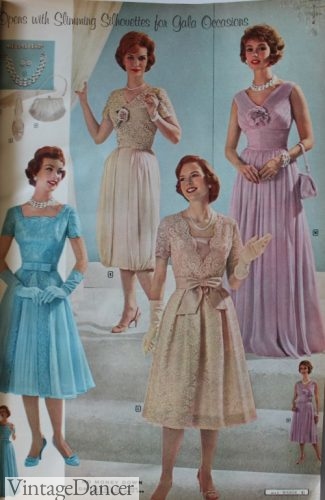 1960 lace mature women's evening party dresses
